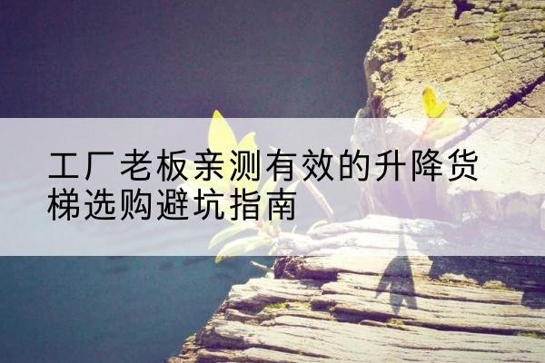 迁安升降货梯怎么选-工厂老板亲测有效的升降货梯选购避坑指南